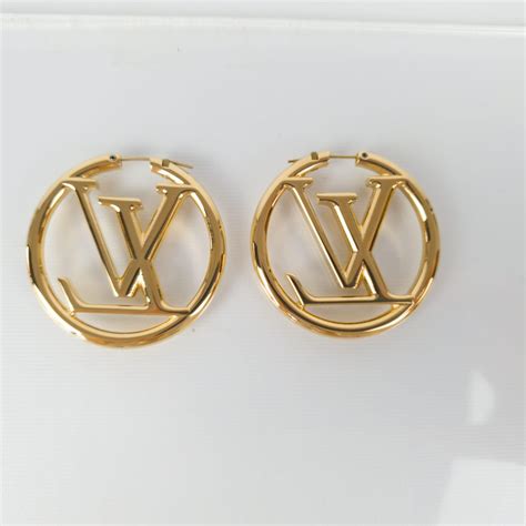 louis vuitton earrings hoop|louis vuitton hoop earrings poshmark.